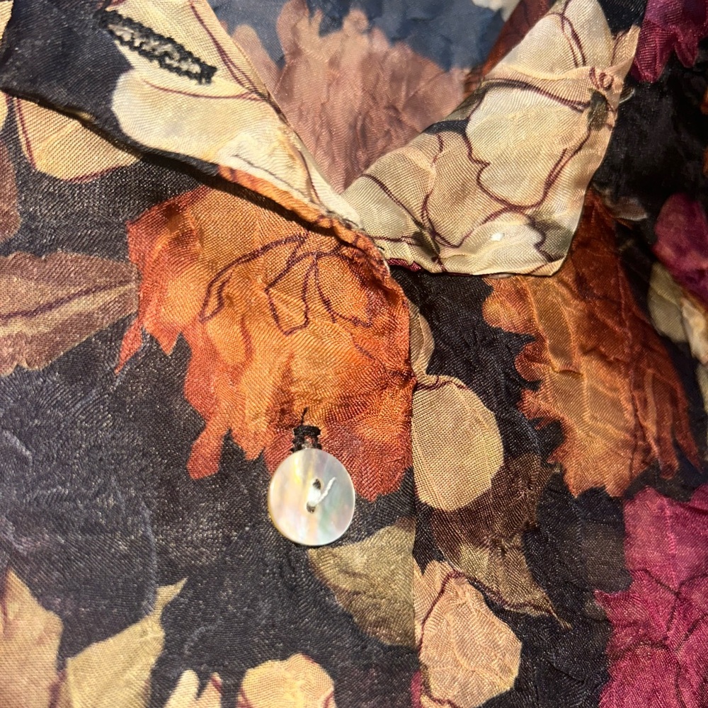 Floral Women's Top - Black and Brown - Picture 4 of 4